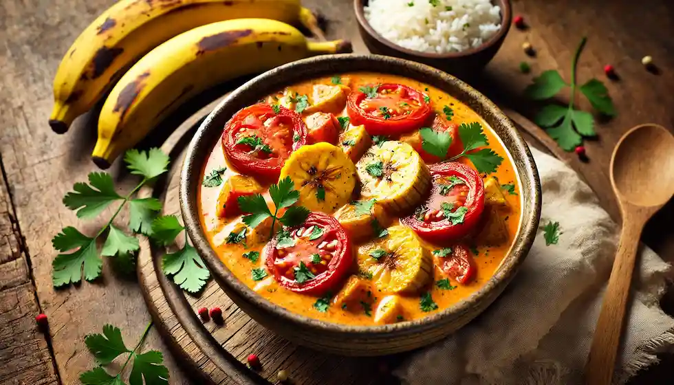 Receita simples e deliciosa, a moqueca de banana-da-terra traz um sabor tropical único.