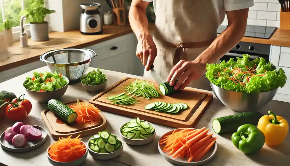 Aprenda Técnicas De Corte Para Saladas Veganas E Ganhe Tempo Na Cozinha Com Dicas De Preparo Rápido Para Legumes E Verduras.