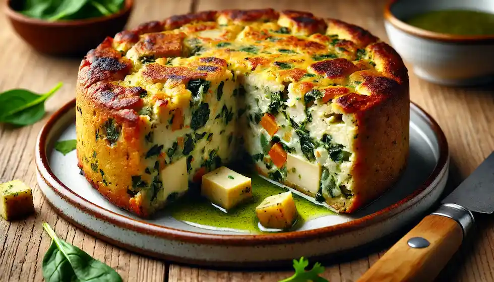 Bolo de Batata Recheada com Tofu e Ervas Frescas: Uma opção deliciosa e vegana de batata recheada para encantar em qualquer ocasião, com uma textura incrível e recheio cremoso de tofu.