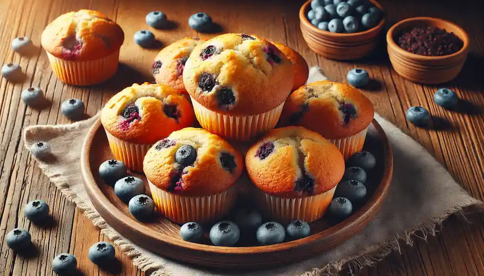 Muffins Veganos de Blueberry: Delicie-se com esses muffins veganos de blueberry, perfeitos para o café da manhã ou lanche da tarde. Fáceis, saudáveis e irresistíveis. Fofos e cheios de sabor.